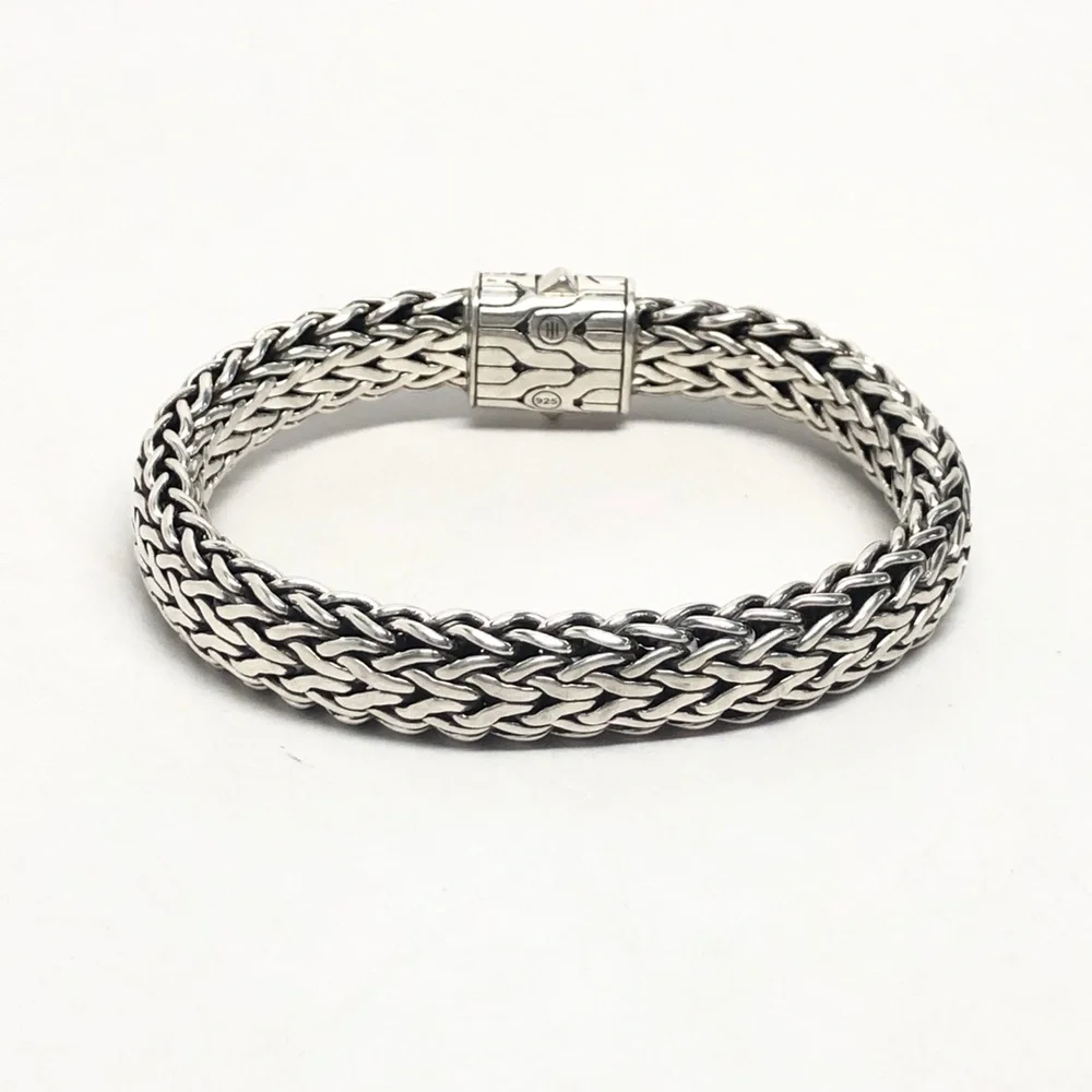 John Hardy 11mm Diamond Clasp Classic Chain Bracelet .925 - Picture 6 of 9